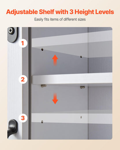 VEVOR Bathroom Wall Cabinet, 2 Doors and Adjustable Shelf, Over the Toilet Storage Medicine Cabinet Wall Mounted