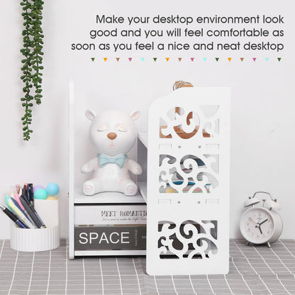 DoToGo Desk Shelf Organizer, Deskop Bookshelf for Small Space Adjustable Expendable for Office, Home, Kitchen (Polyvinyl Chloride)
