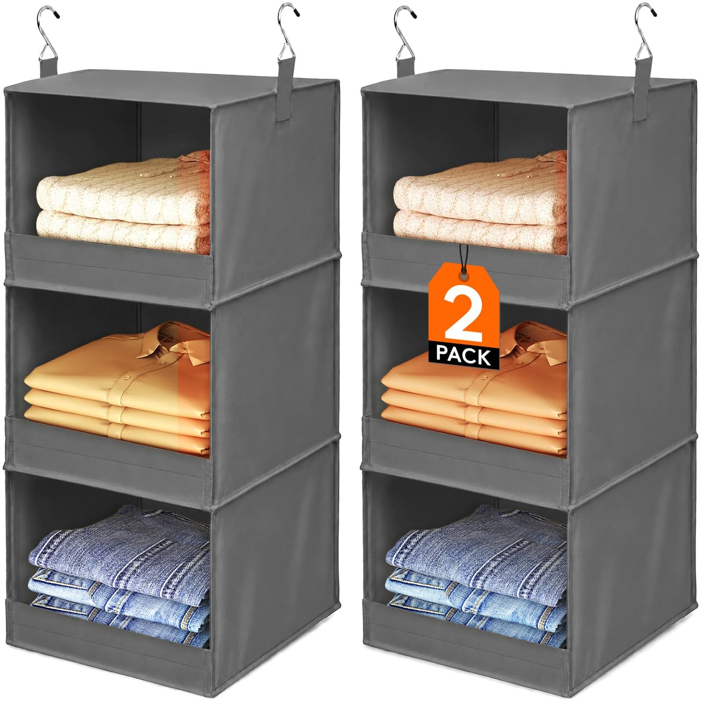 Lifewit Hanging Wardrobe Storage Organiser for Clothes, Collapsible