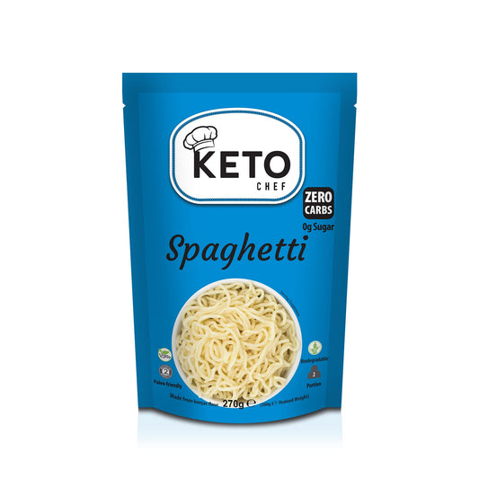 Keto Chef Vegan Slim Spaghetti Pasta (Pack of 6, 270g) - Paleo Friendly Instant Konjac Pasta, Zero Fat, Shirataki, Sugar & Carbs, Free-from, Healthy