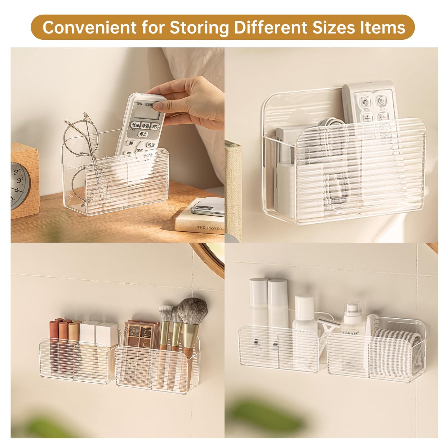 PAVSTINE 2 Pcs Remote Control Holder Multi-Functional, Transparent