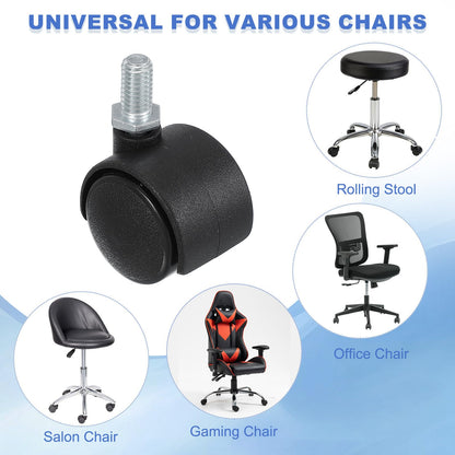 PATIKIL Office Chair Wheels Replacement 1", 8 Pcs Nylon Heavy Duty Office Furniture Casters Wheels with Wrench Universal Wheel for Hardwood Floor