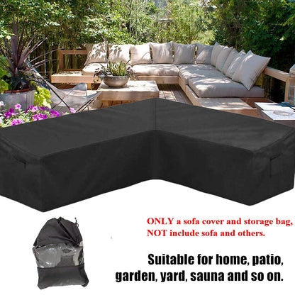Skyour Patio Furniture Sectional Couch Sofa Cover Weatherproof Heavy Duty 420D Oxford Outdoor L Shaped Sectional Garden Rattan Corner Sofa Furniture