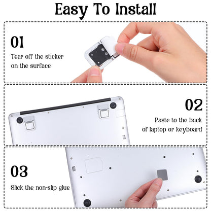 MBAIYO 4PCS Portable Keyboard Riser Self Adhesive Laptop Stand Invisible Mini Computer Feet for Desk Computer Keyboard Stand Laptop Holder with Anti