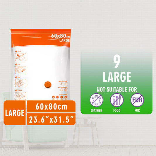 STORAGE MASTER Space Saver Bags for Travel and Home Reusable Vacuum Storage Bags Save 80% More Storage Space Work with Vacuum Cleaner