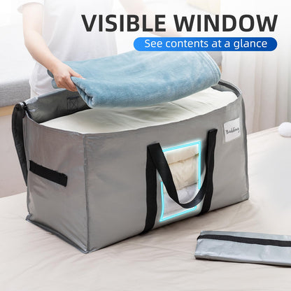 TAILI Moving Bags Silver Heavy Duty Extra Large 4 Pack, Clear Window