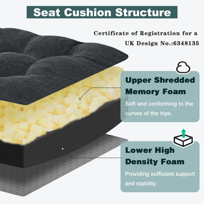 TANYOO Seat Cushion & Lumbar Support Pillow Set for Office Chair Recliner Couch, Dual-Layer Patent Design Memory Foam Office Chair Cushion &