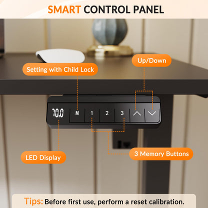 ELEGANT Electric Standing Desk 100x60cm, Height Adjustable Sit Stand Desk