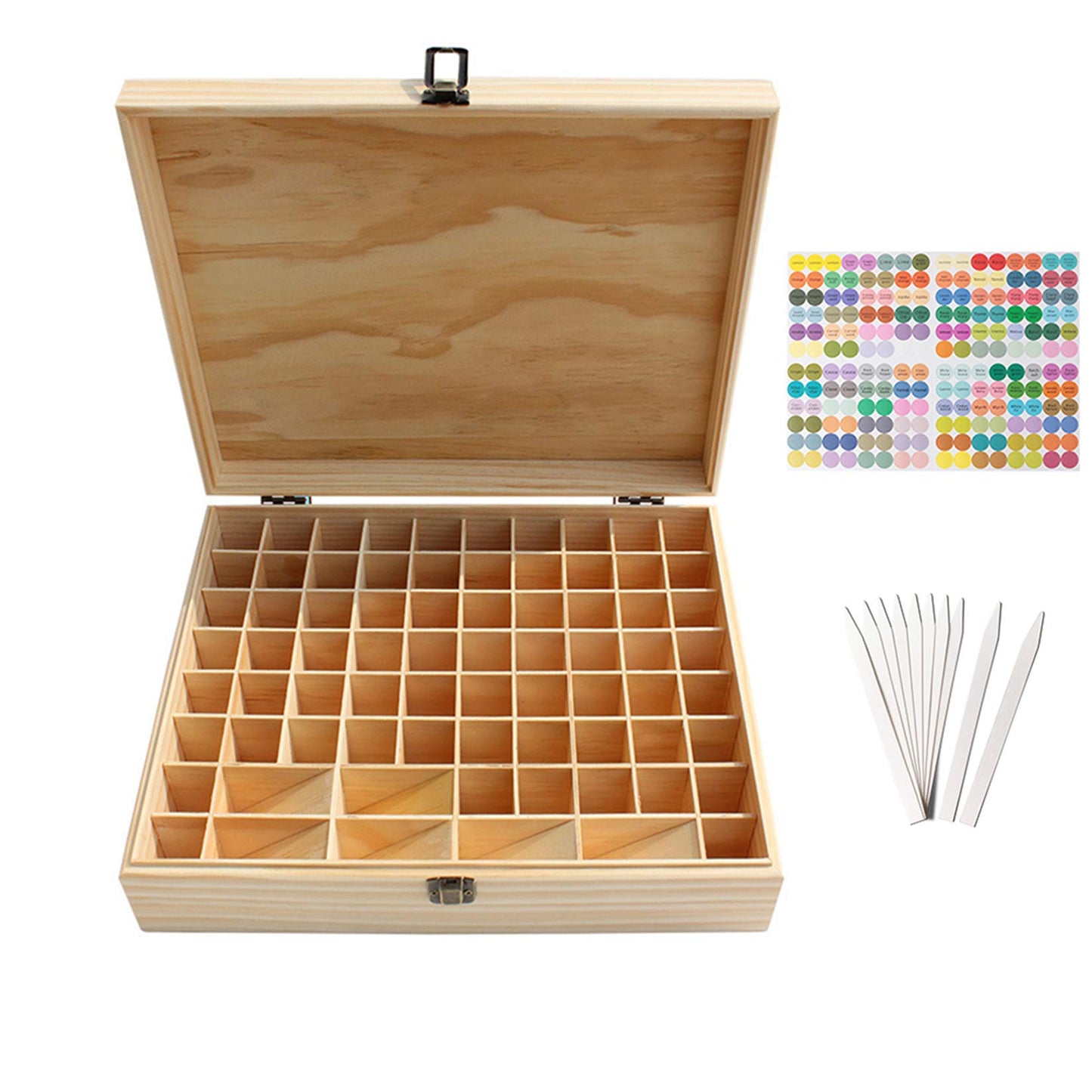 RoseFlower Wooden Essential Oil Storage Box Home Fragrance Carrier Case, Holds 74 Bottle (Fits 5-20ml)