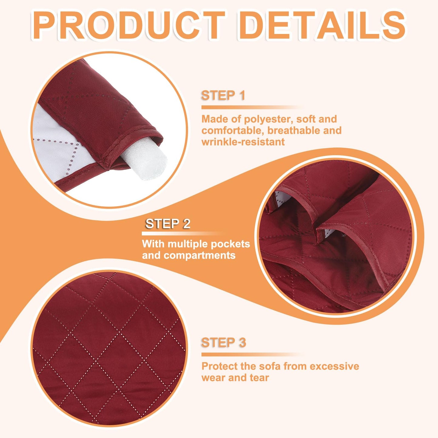 sourcing map 1 Pcs Recliner Armchair Caddy, Couch Armrest Organizer with 5 Pockets for Bedside Sofa Remote Control Holder Magazine Phone Book Glasses