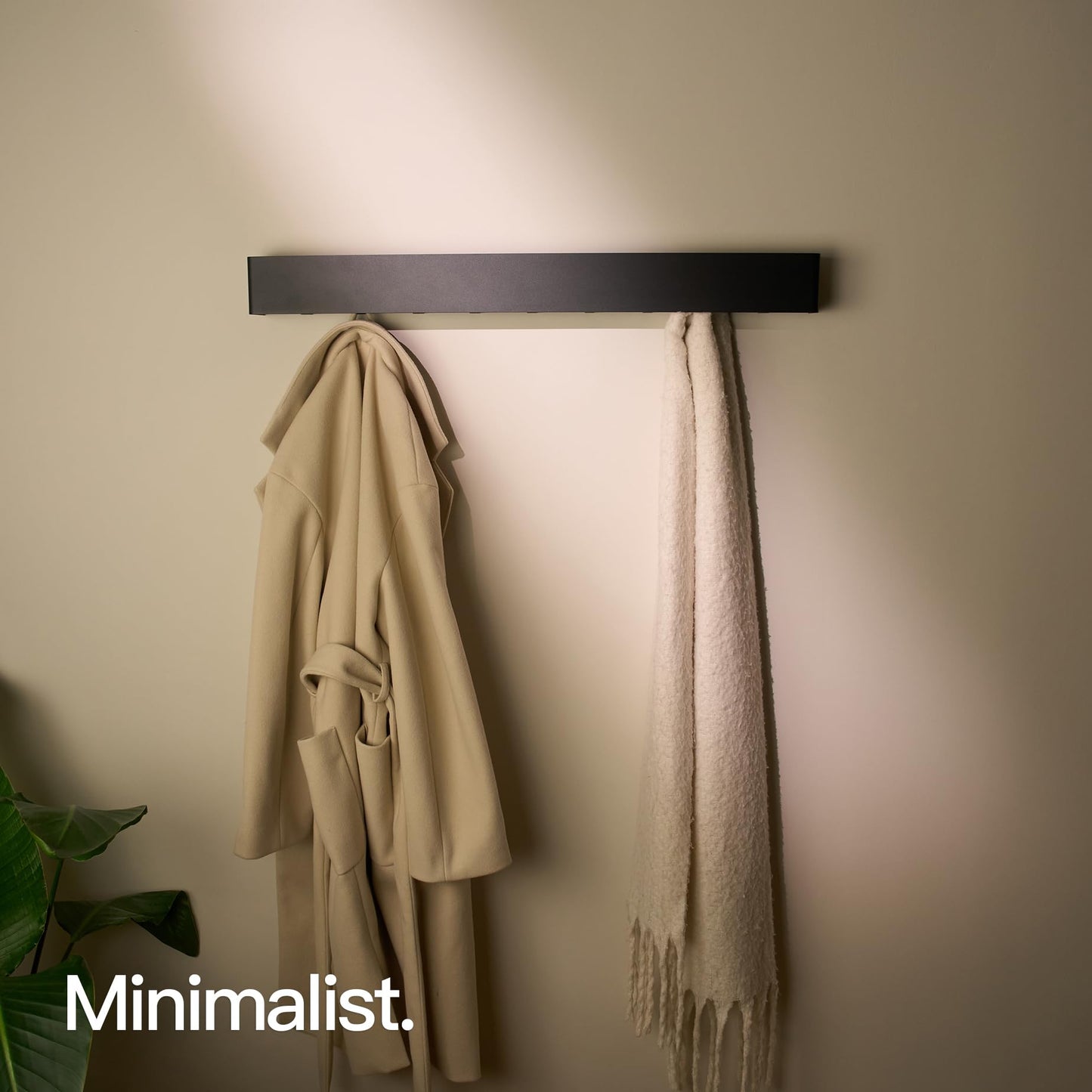 Designfactory Hamburg Coat Hooks wall Mounted | Metal Clothes Rail | Coat Rack | Coat Hook for wall | Modern Coat Hanger with Hidden Hooks | 80 cm