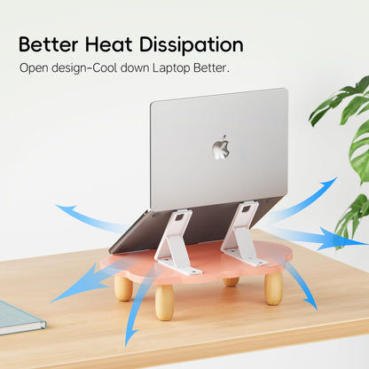 AFOOYO Adjustable Wood Laptop Stand, Ergonomic Height Angles Computer Stand, Cloud-Shaped Holder Riser Notebook Stand for Desk Compatible with Air