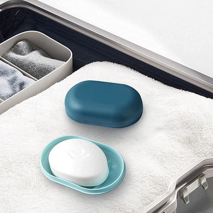 Pink & White 2PCS Leakproof Soap Dish with Lid - Storage for Bathroom, Shower, Gym & Travel