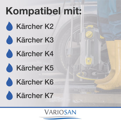 VARIOSAN High Pressure Hose for 16621 Pressure Washer 9 m Quick Connect Black 200 Bar Suitable for K?rcher K2 K3 K4 K5 K6 K7 and 2.641-721.0