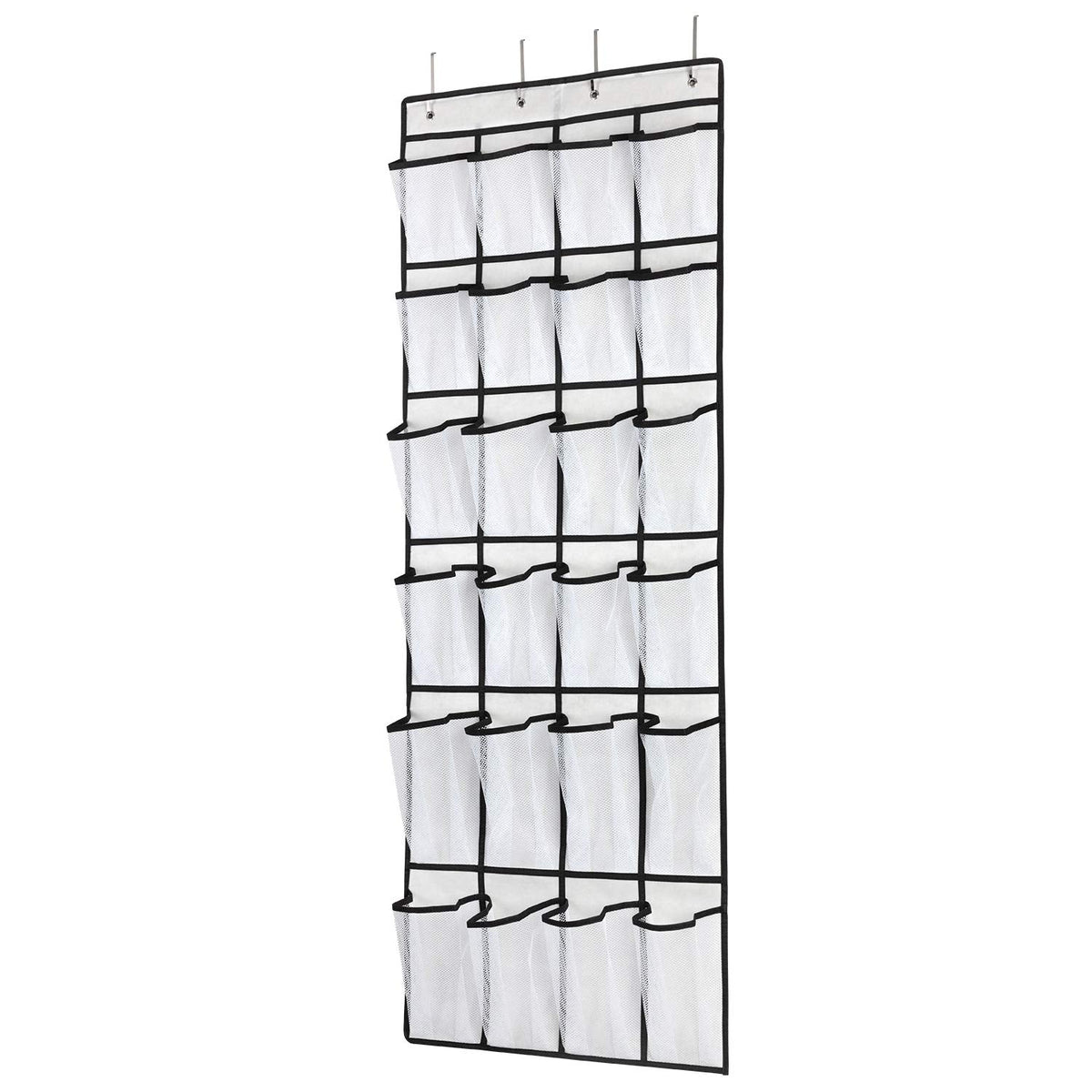 SAVERHO Over The Door Shoe Organizer, Hanging Shoe Organizer with 24 Mesh Large Pockets Door Shoe Rack Organizer for Men Women Kids Hanging Shoe