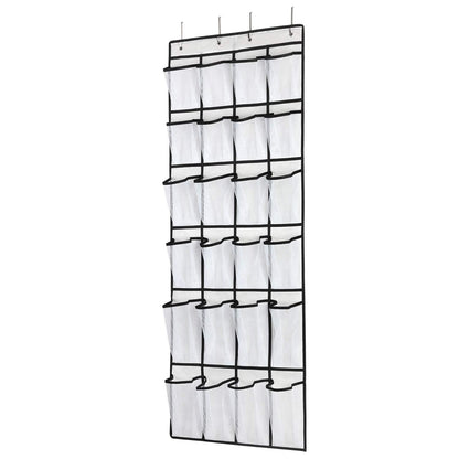 SAVERHO Over The Door Shoe Organizer, Hanging Shoe Organizer with 24 Mesh Large Pockets Door Shoe Rack Organizer for Men Women Kids Hanging Shoe