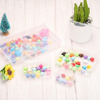 PATIKIL 1.8x1.8x1 Inch Clear Storage Box with Hinged Lid, 20Pack Plastic Stackable Rectangle Organizer Container for Bead Jewelry Small Item Art