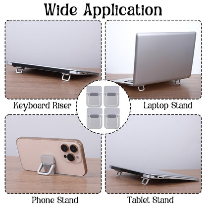 MBAIYO 4PCS Portable Keyboard Riser Self Adhesive Laptop Stand Invisible Mini Computer Feet for Desk Computer Keyboard Stand Laptop Holder with Anti