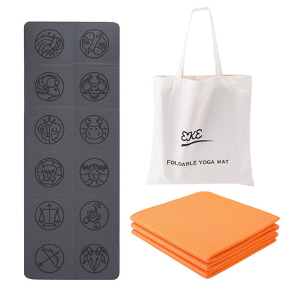 EKE Foldable PU+TPE Yoga Mat 5mm Thickness, Standard Size, Foldable, Lightweight and Portable, Ideal for Yoga, Pilates, Fitness, Sports, Training,