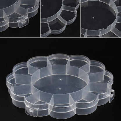 EVERMARKET 13 Grids Clear Plastic Bead Storage Containers，Floral Pattern Flip Top Jewelry Boxes Organizers for Jewelry Making and Crafts，Beads Rings