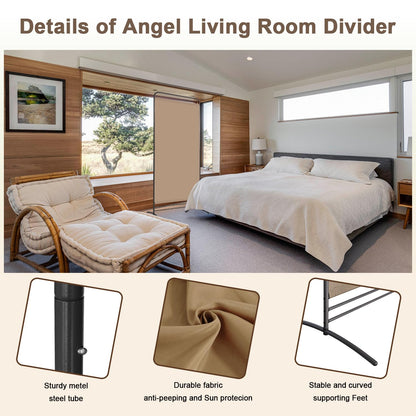 Angel Living 1 Panel Room Divider, Privacy Screen Composed of Polyester Fabric and Sturdy Iron Frame