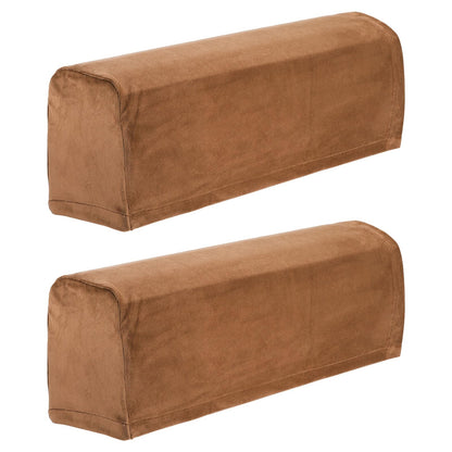 sourcing map Stretch Sofa Armrest Covers Camel 2 Pcs