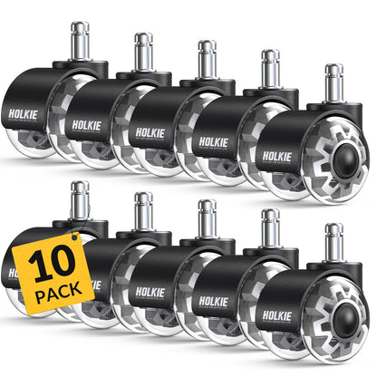 HOLKIE Office Chair Wheels 11x22mm Universal Fit 2 Inch 10 Pack Castors Replacement