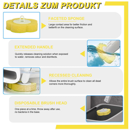 Disposable Toilet Brush Refills,30 Pcs Toilet Wand Replacement Heads-Yellow