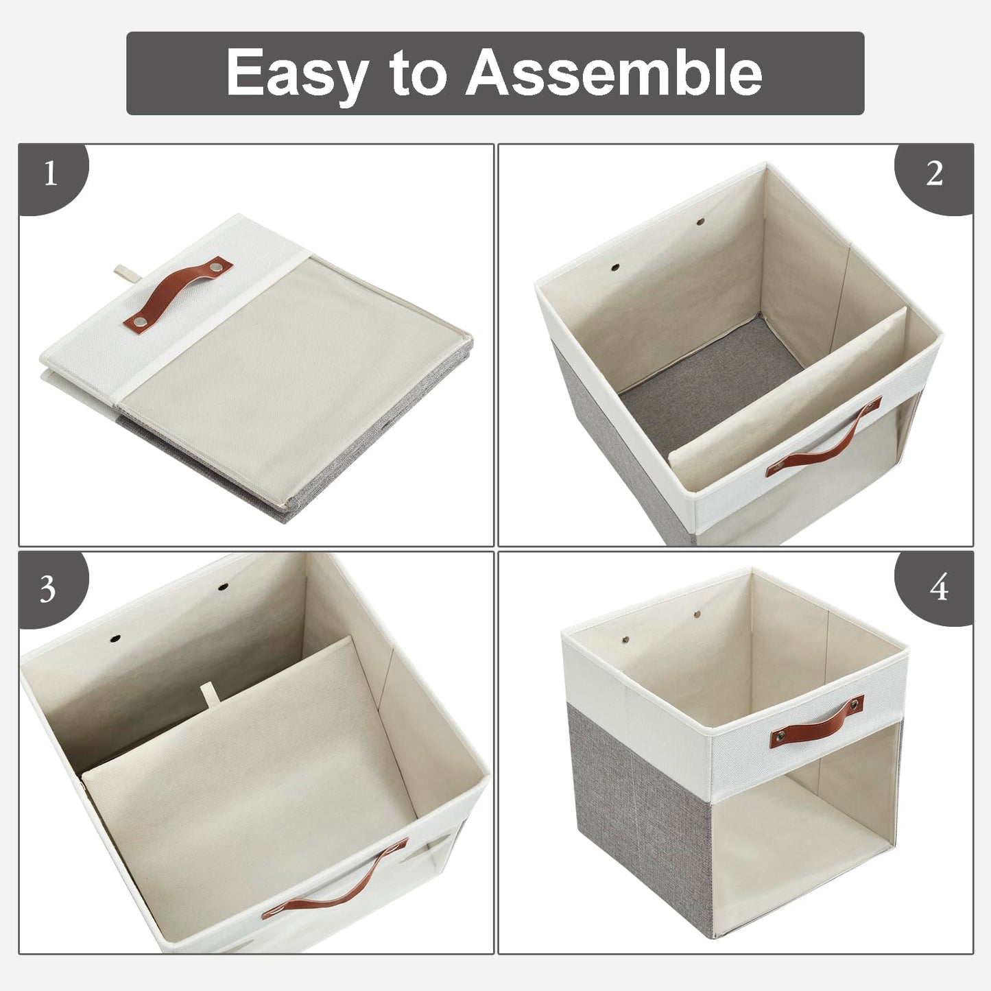 Bagnizer 4 Pack Large Ultra Thick Fabric Storage Boxes with Clear Window