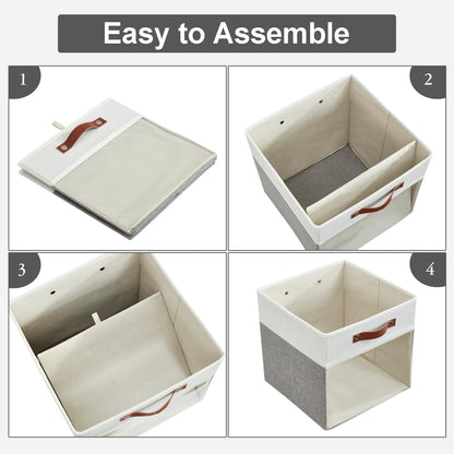 Bagnizer 4 Pack Large Ultra Thick Fabric Storage Boxes with Clear Window