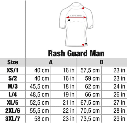 Cressi Men's Lycra Skin Long Sleeve Rash Guard UV Sun Protection (UPF) 50+, Blue, M/3 (38/40)