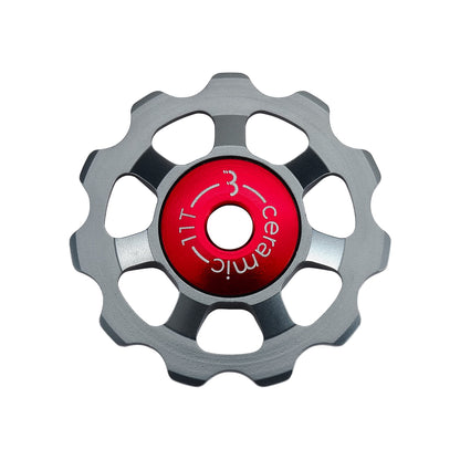 BBB Cycling 11-T Ceramic 7075 Aluminium Alloy Derailleur Jockey Wheels SRAM Shimano and Campagnolo Compatible Pulleys Ceramic Bearings 9- 10- and