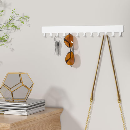 Josmimic Wall Necklace Organizer Holder: Wall Mounted Jewelry Hanging Storage Necklaces Display Hanger White 2 PCS