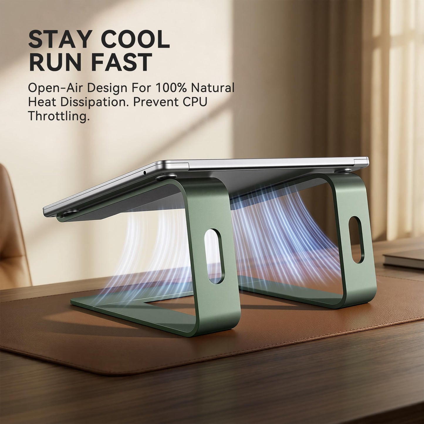 SOUNDANCE OVIFM Laptop Stand, Aluminum Computer Riser, Ergonomic Laptops Elevator for Desk