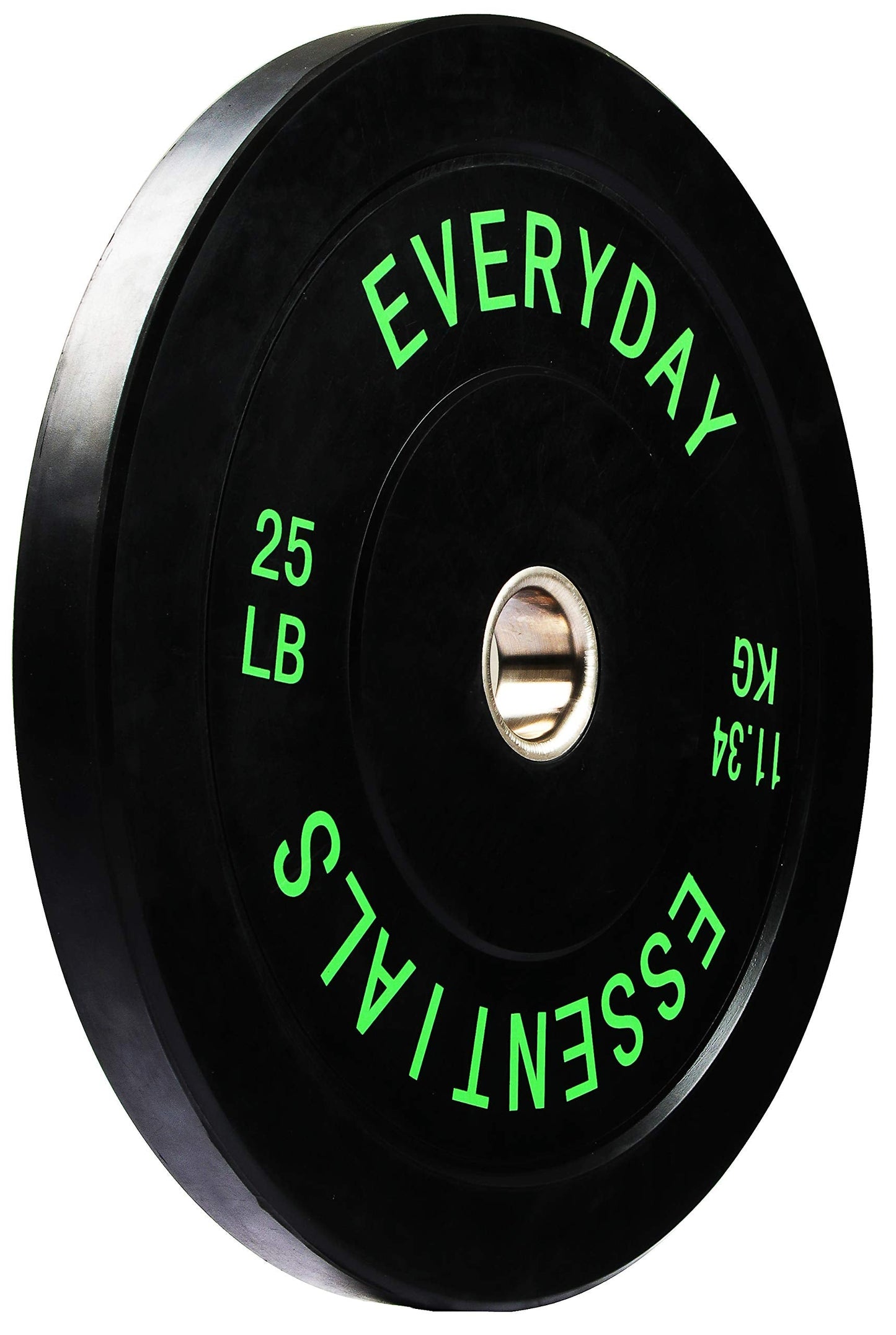 Everyday Essentials Color Coded Olympic Bumper Plate Weight Plate w Steel Hub, Single, Black