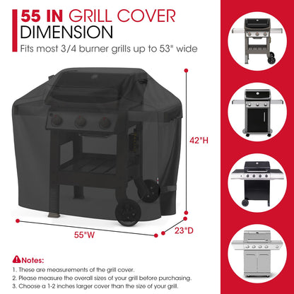 Unicook BBQ Cover 55 Inch, Heavy Duty Waterproof Outdoor Gas Grill Barbecue Cover, Special Fade and UV Resistant, Compatible for Weber Char Broil