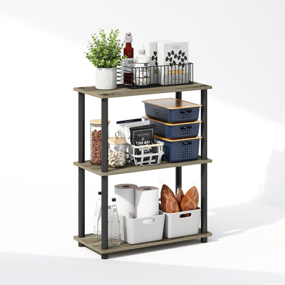 Furinno TURN-N-TUBE Book Shelf, 3-Tier Bookshelf, Bookcase with Multipurpose Compact Display Rack, 11.6 x 23.6 x 29.6, for Living Room, Bedroom