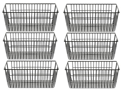 SANNO Wire Storage Baskets Freezer Baskets Farmhouse Organizer Storage Containers Large Organizer Containers for Storage, Office, Bathroom
