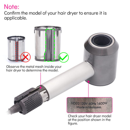 Magnetic Hair Dryer Filter Cover Compatible with Dyson Supersonic HD02 Models, Hair Dryer Outer Strainer Magnetic Filter Cage Accessories