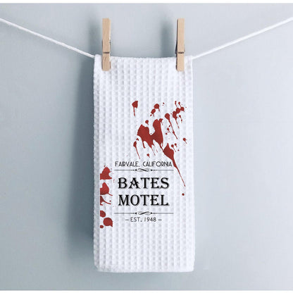 KUIYAI TV Show Kitchen Towel Slasher Horror Halloween Cooking Baking Home Decor Kitchen Towel Dish Towel (motel est1948)