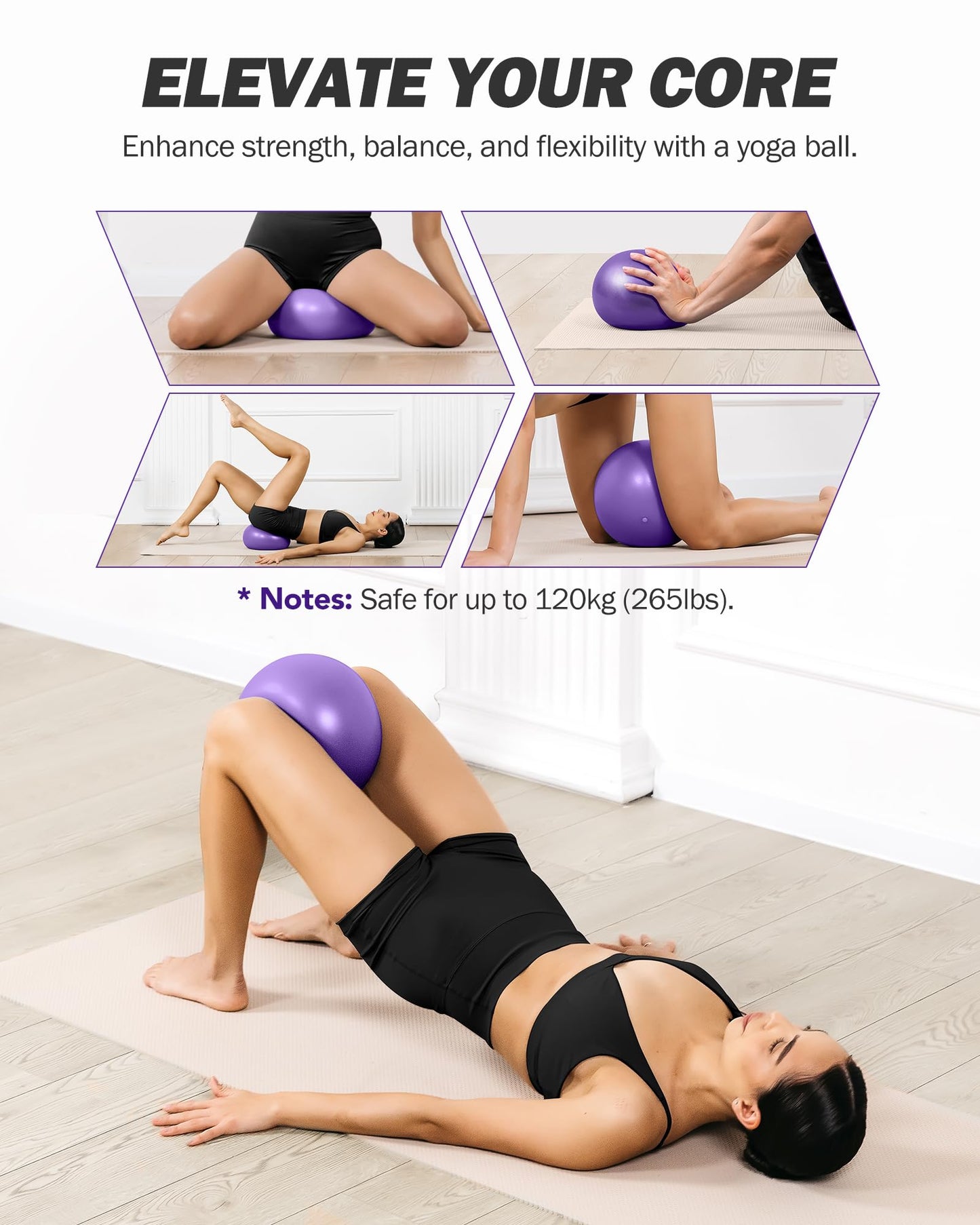 ALongSong Pilates Bar Set With 6 Latex Elastic Resistance Bands 20-180LBS or 30-240LBS & Door Anchor Pilates Equipment For Home Gym Workout Fitness