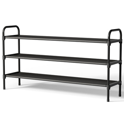 Kitsure Space-Saving Shoe Rack for Closet, 99.0 cm Wide - 3 Tiers, Black