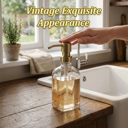 2 Pack Vintage Gold Stainless Steel Soap Dispenser Pump Replacement Heads, 304 Grade 28/400 Screw-In Thread