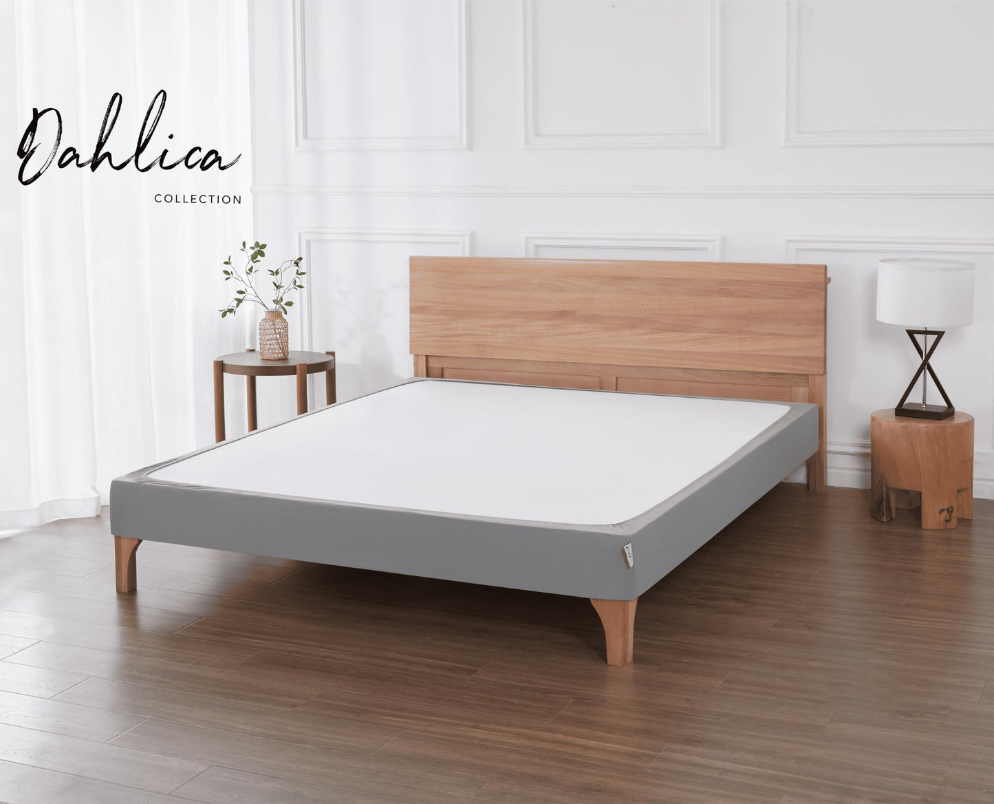 Bed Base Cover 160 x 200 cm Black – Soft and Stretchy Fabric – Impeccable Look – Easy to Install