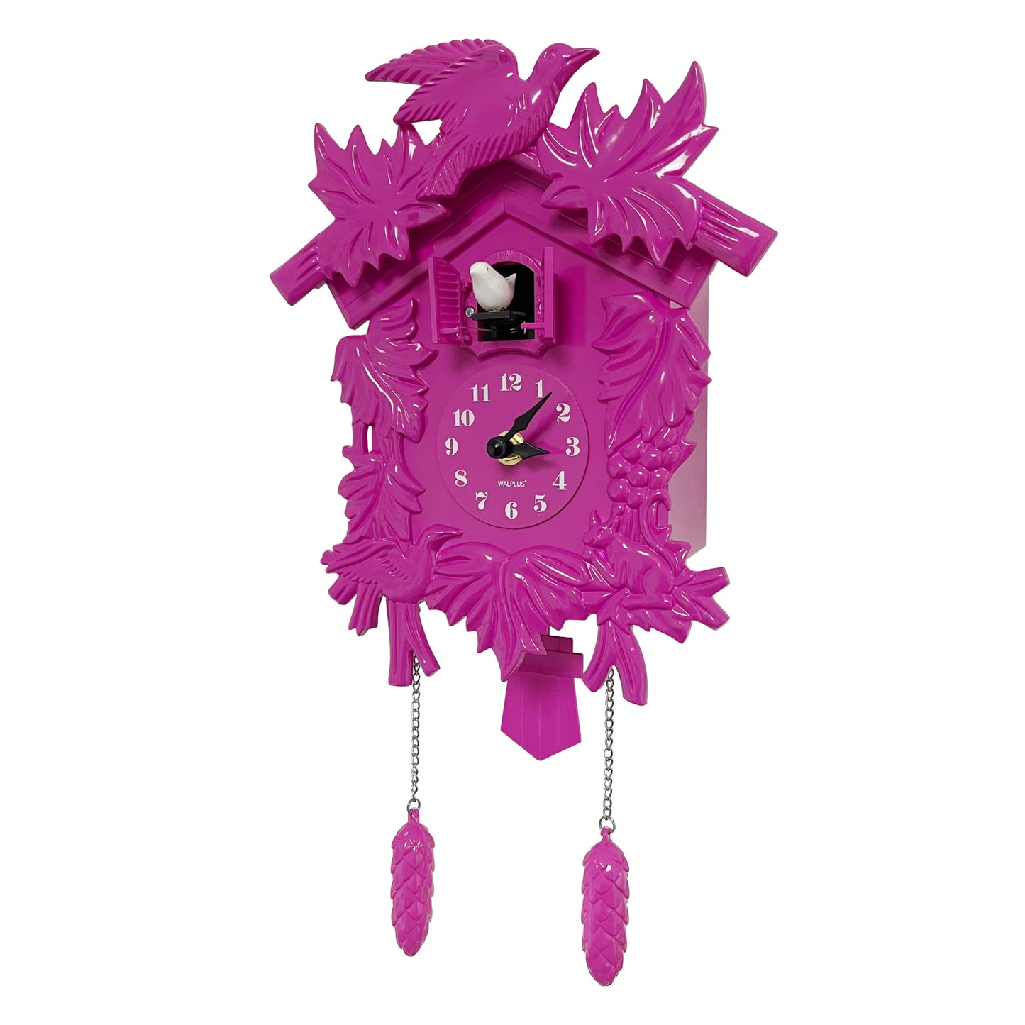 WALPLUS 20.2x37cm Pink Vinatge Cuckoo Clock With Cuckoo Call Simple Fashionable antique style Pendulum Clock Home DIY Decoration Office Accessories