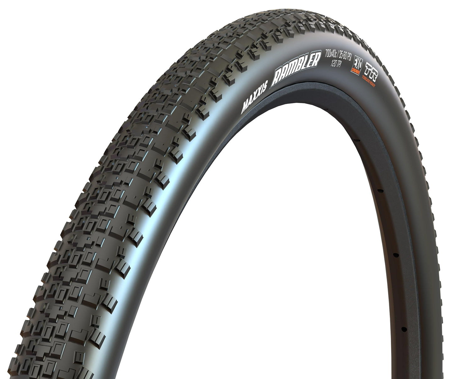 Maxxis Rambler 700x40c 120 TPI Carbon Fibre Dual Compound EXO/TR tyre, Black
