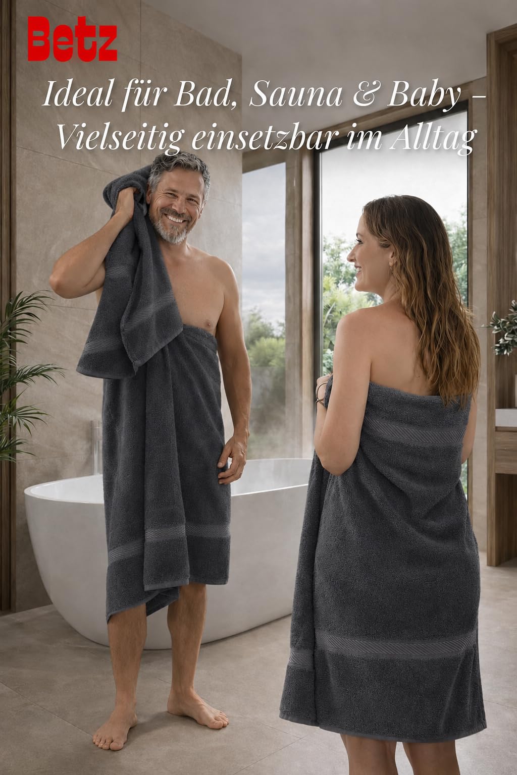Betz XXL Bath Towel PALERMO 100% Cotton Size 100x200 cm color anthracite
