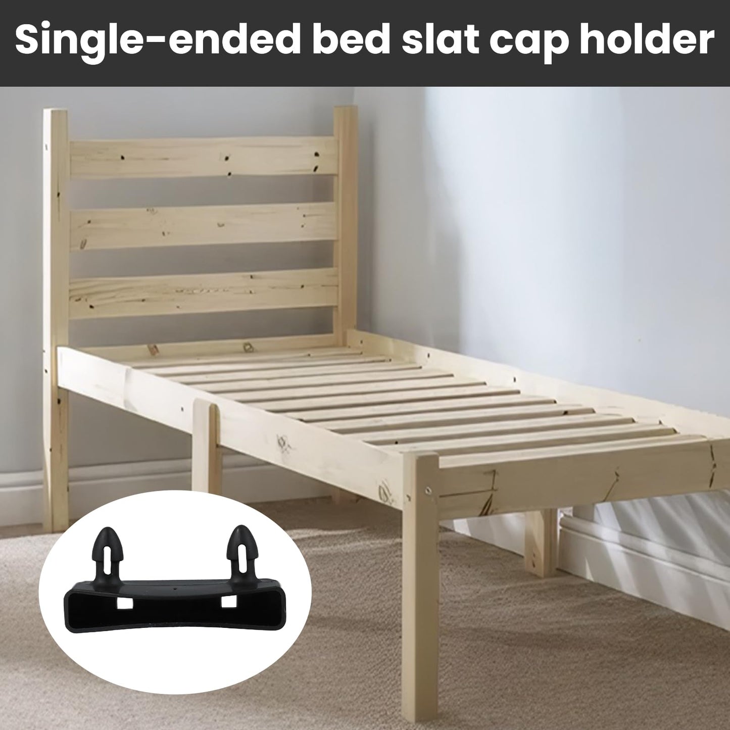 72 Pcs Bed Slat Caps, Plastic Side and Center Bed Slats Holders, 48PCS Side Caps and 24PCS Center Bed Slats Holders caps, Replacement for Single