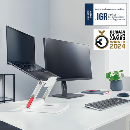 Leitz Height Adjustable Multi-Angle Laptop Stand, Six Pre-Set Height & Angle Combinations, Compact Footprint, Desktop/Tabletop Riser Stand, For 13"