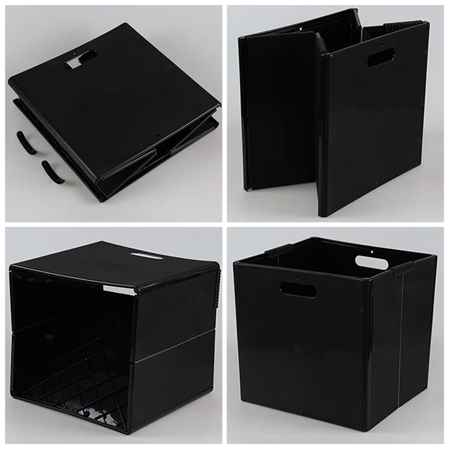 Eudokky 4 Pack Foldable Cube Storage Box, Plastic Storage Cube with Handle